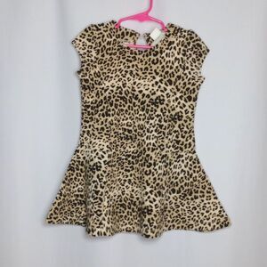 Gymboree Leopard Mini Dress Animal Print Short Slve Stretch Toddler Girls sz 5